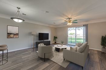 Living room with a television